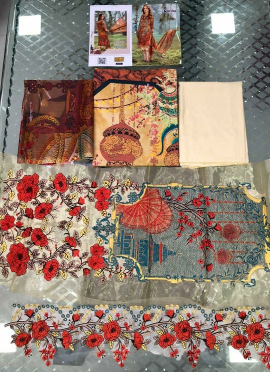 Orange Pure Cotton Pakistani Designer Suit Riwayat By Kilruba SC018459 Orange Pure Cotton Pakistani Designer Suit Riwayat By Kilruba SC018459