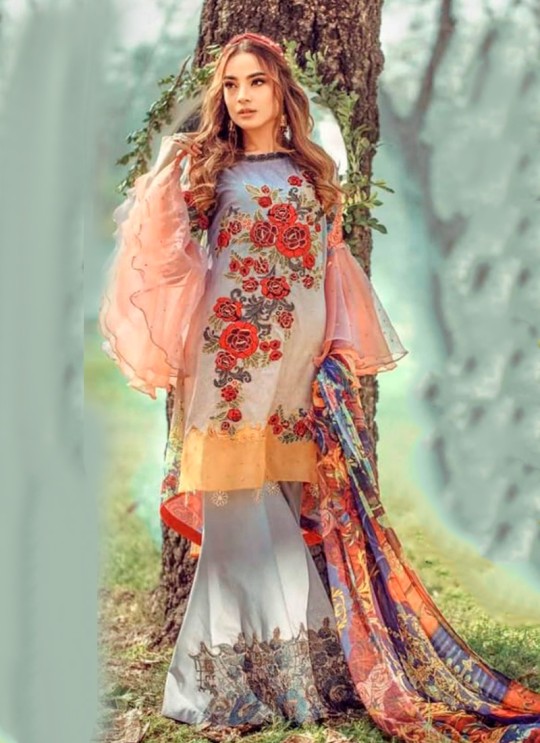 Purple Pure Cotton Pakistani Designer Suit Riwayat By Kilruba SC018457