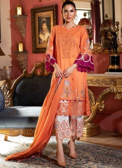 Orange Pure Cotton  Pant Style Suit Naye Rang By Kilruba SC018447