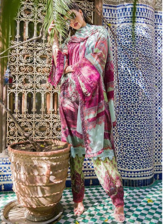 Multicolor Lawn Pakistani Suit Sobia Nazir Luxury Lawn Collection 37002 Set By Kilruba SC/018998