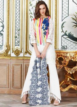 Charizma Festive Collection Hit Designs Colours BY Kilruba 43 White Cocktail Pakistani Shalvar Kameez