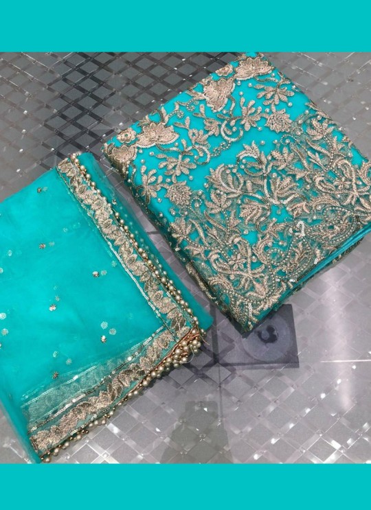 Turquoise Net Bridal Pakistani Suit 65 Colours By Kilruba SC018699 Turquoise Net Bridal Pakistani Suit 65 Colours By Kilruba SC018699