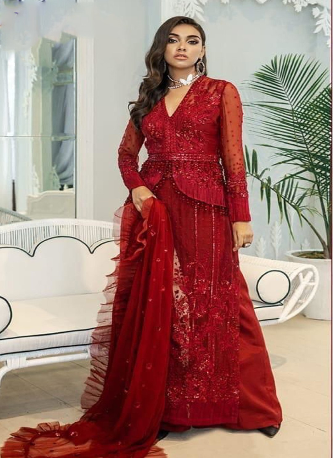 Pakistani Designer Suits Wholesale Uk : Red Net Party Wear Pakistani ...