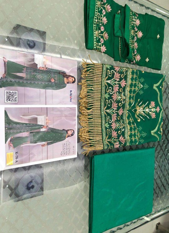 Green Georgette Eid Wear Pakistani Suit 78 Colours By Kilruba SC018421