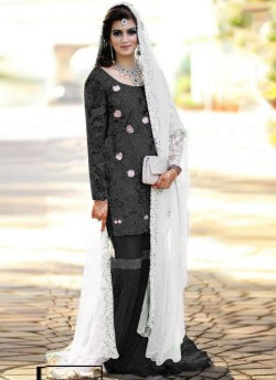 Black Net Party Wear Garara Suit 81 Series By Kilruba SC018453