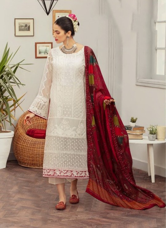 Off White Net Designer Pakistani Suit 81 Series By Kilruba SC018385
