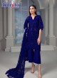 Blue Net Designer Straight Cut Suit 8144 Colours By Kilruba SC015632