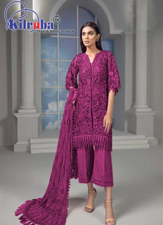 Rani Net Designer Straight Cut Suit 8144 Colours By Kilruba SC015636