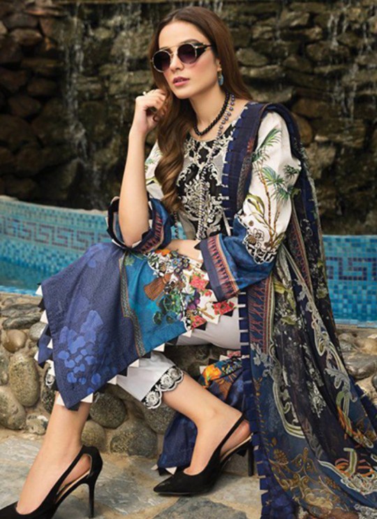 Afrozeh Lawn 20 By Kilruba 28006 White Cotton Designer Pakistani Lawn Suit