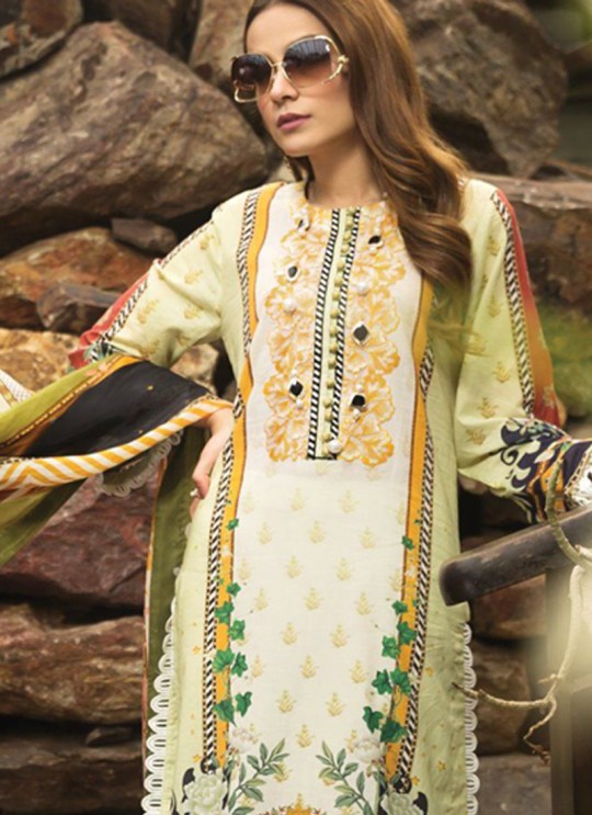 Afrozeh Lawn 20 By Kilruba 28008 White Cotton Designer Pakistani Lawn Suit