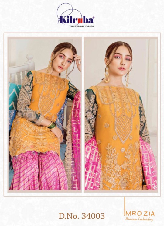 Yellow Georgette Designer Pakistani Suit Imrozia By Kilruba 34003