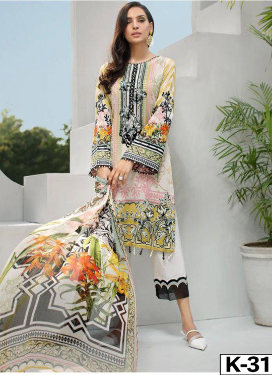 Iris Lawn Vol 20 K-31 By Kilruba Multicolor Party Wear Pakistani Suit SC-017069