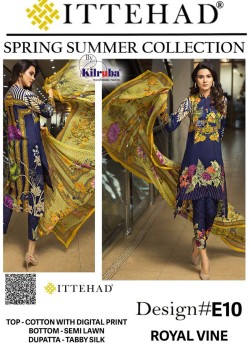 Ittehad By Kilruba E10 to E12 Series Digital Printed Patch Work Pakistani Suits