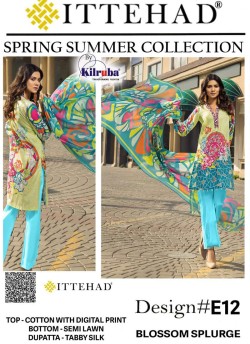 Ittehad BY Kilruba E12 Yellow Party Wear Pakistani Shalvar Kameez SC/017292