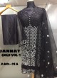 Black Net Embroidered Pakistani Suits Jannat Gold Vol 1 01A Color By Kilruba SC/013608