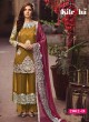 Gold Faux Georgette Embroidered Pakistani Suits Jannat Luxury Art 2002D Color By Kilruba Sc/013755