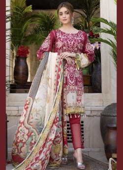 Alluring Pink Pure Cotton Cambric  Pakistani Suits Jannat Lawn Art SS01 By Kilruba SC/016122