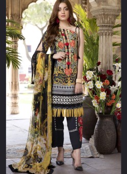 Captivating Navy Blue Pure Cotton Cambric  Pakistani Suits Jannat Lawn Art SS02 By Kilruba SC/016123