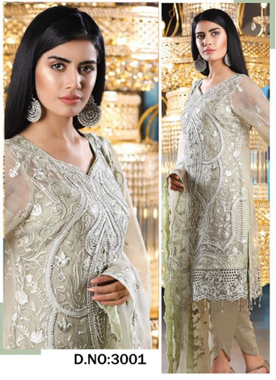 Off White Georgette Embroidered Pakistani Suits Jannat Royal Collection 3001 Set By Kilruba SC/013268