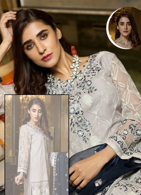 Off White Georgette Embroidered Pakistani Suits Summer Dream 4006 By Kilruba