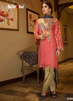 Pink Georgette Embroidered Pakistani Suits Summer Dream 4005 By Kilruba
