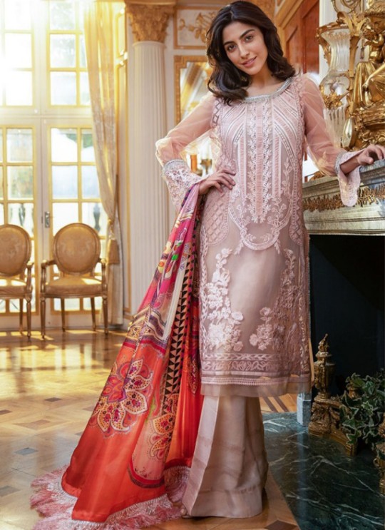 Pink Organza Tisu Embroidered Pakistani Suits Jannat Eid Collection 6002 By Kilruba