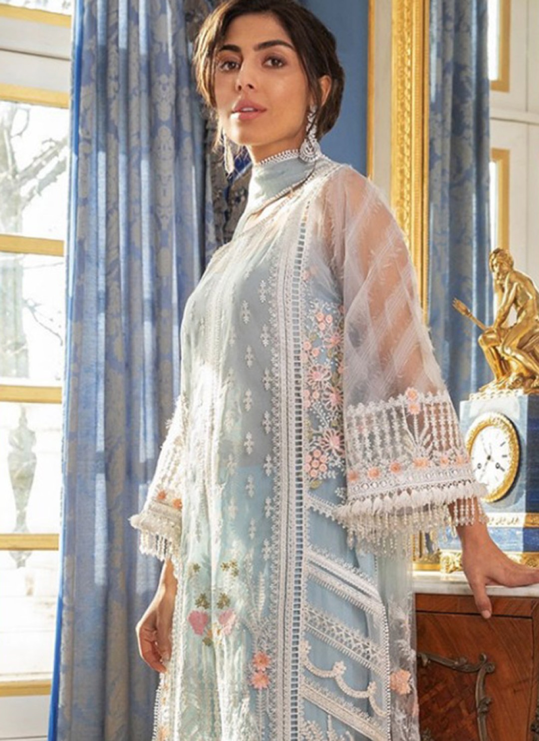 Shop Online Ice Blue Net Embroidered Pakistani Suits Jannat Eid ...