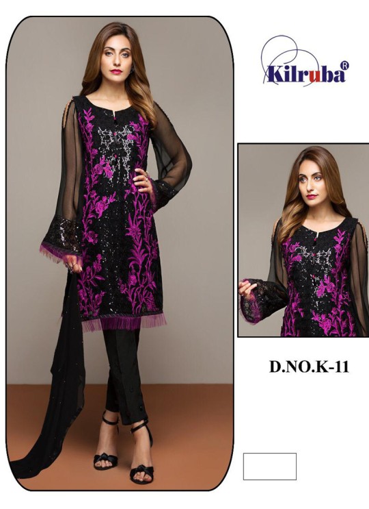 K 11 Colors K-11A By Kilruba Magenta Designer Pakistani Suit SC-016096