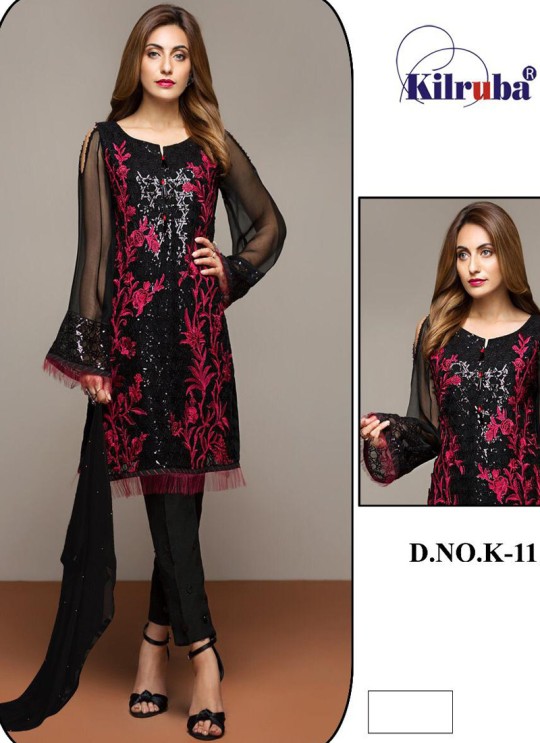 K 11 Colors K-11D By Kilruba Pink Designer Pakistani Suit SC-016093