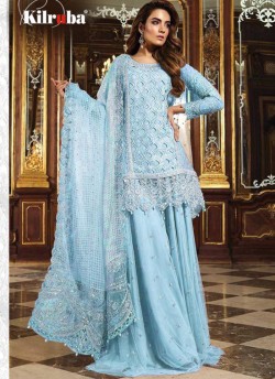 K 12 Colors K-12A By Kilruba Turquoise Reception Wear Pakistani Suit SC-016416
