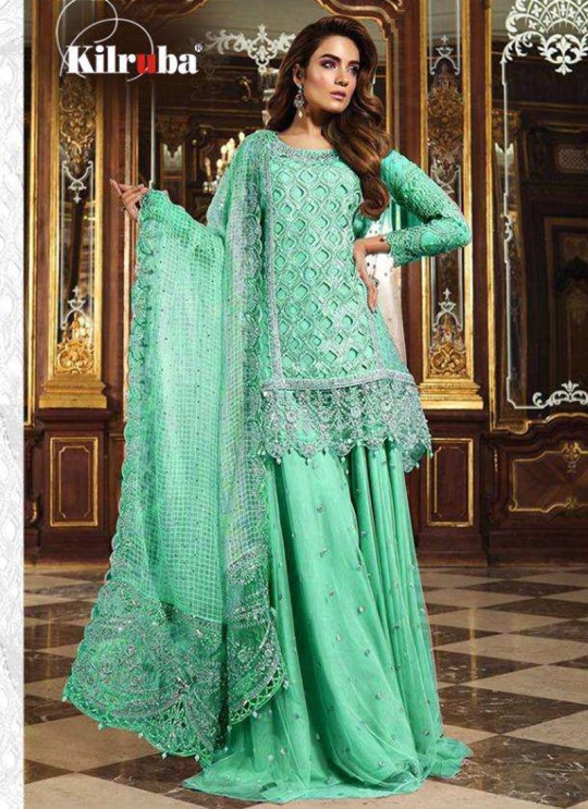 K 12 Colors K-12B By Kilruba Green Reception Wear Pakistani Suit SC-017350