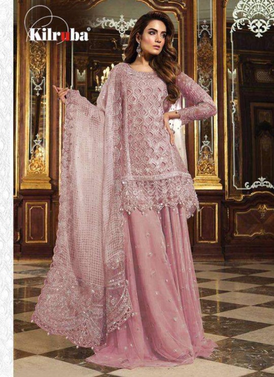 K 12 Colors K-12E By Kilruba Pink Reception Wear Pakistani Suit Sc-016453