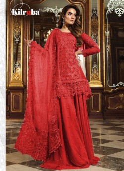 K 12 Colors K-12H By Kilruba Red Reception Wear Pakistani Suit SC-016700