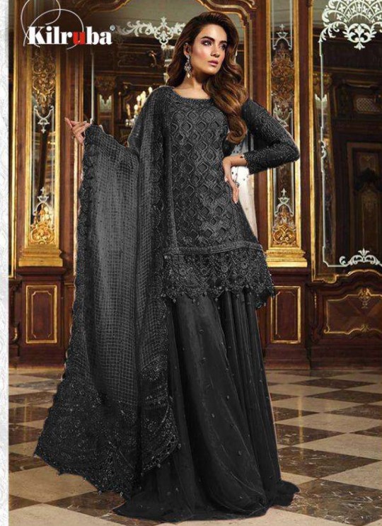 K 12 Colors K-12L By Kilruba Black Reception Wear Pakistani Suit Sc-017123