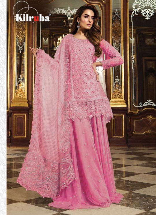 K 12 Colors K-12N By Kilruba Pink Reception Wear Pakistani Suit Sc-017305
