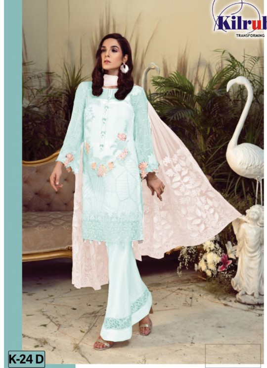 K 24D By Kilruba Blue Georgette Latest Designer Pakistani Suits