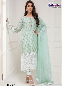 K 32 Colors K-32GRN By Kilruba Green Eid Wear Pakistani Suit Sc-017234