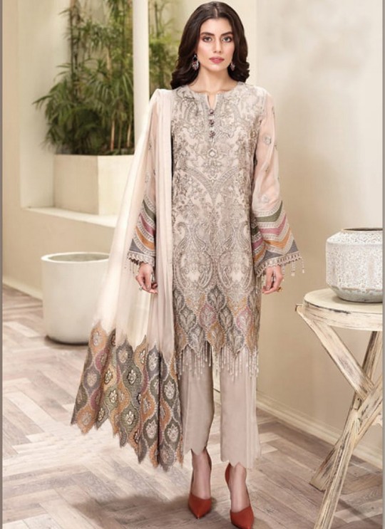 Beige Georgette Party Wear Pakistani Suit Super Hit Designs By Kilruba SC018292
