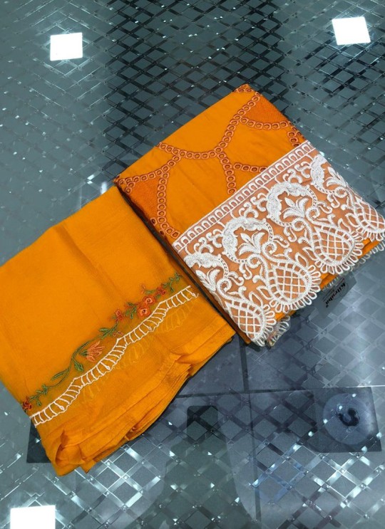 Yellow Cambric Cotton Eid Wear Pakistani Suit 57 Colours By Kilruba SC018690