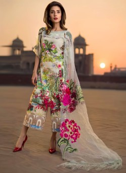 Multicolor Pure Cotton Pakistani Suit Asifa Nabeel Lawn Collection Vol 19 21001 By Kilruba SC/016173