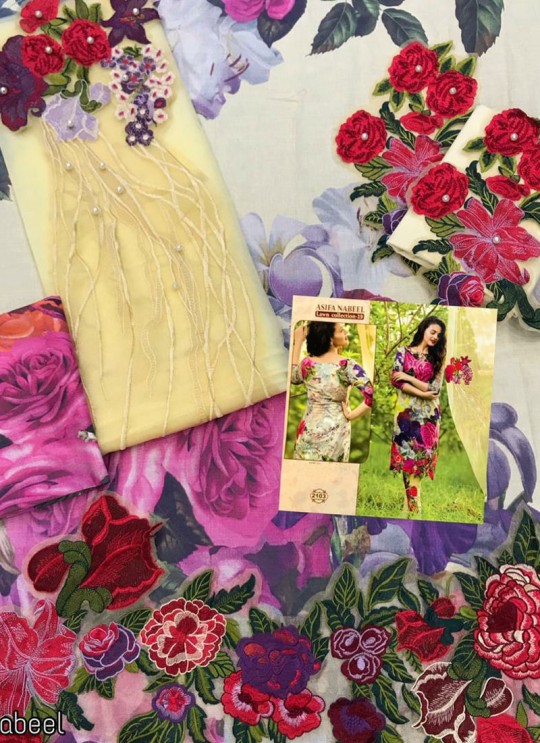 Multicolor Pure Cotton Pakistani Suit Asifa Nabeel Lawn Collection Vol 19 21003 By Kilruba SC/016171