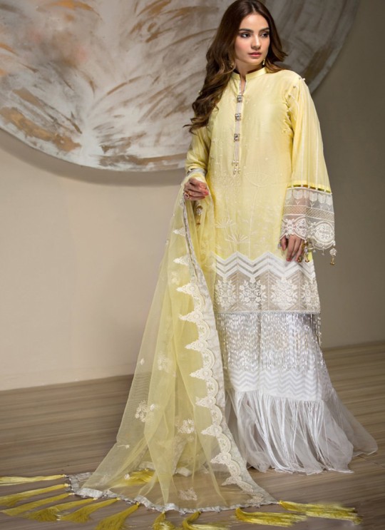 Yellow Cambric Cotton Pakistani Suit Jannat Lawn Editions 8003 By Kilruba SC/016105