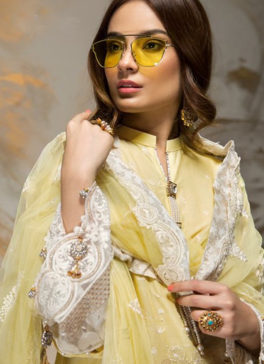 Yellow Cambric Cotton Pakistani Suit Jannat Lawn Editions 8003 By Kilruba SC/016105