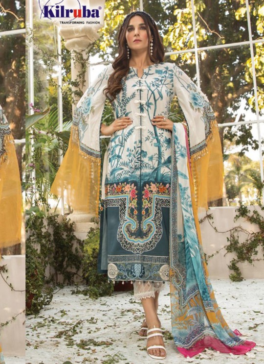 Multicolor Lawn Eid Wear Pakistani Suit Mprint Lawn Collection 2020 25002 By Kilruba