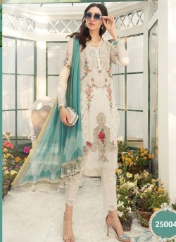 Off White Lawn Eid Wear Pakistani Suit Mprint Lawn Collection 2020 25004 By Kilruba