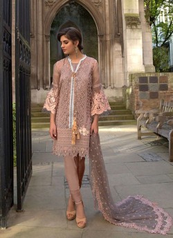 Peach Net Embroiderd Wedding Wear Pakistnai Suit 0032 Colours 0032D By Kilruba SC/018236