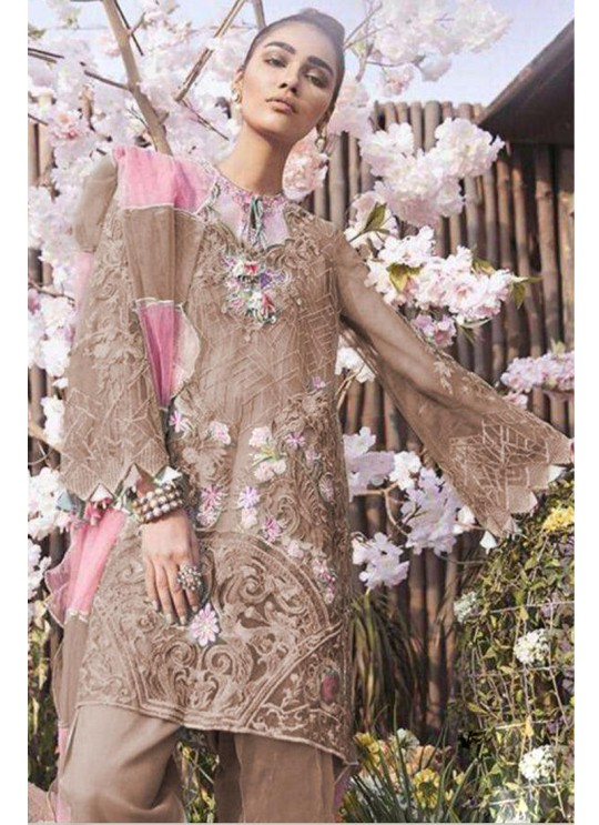 Brown Net Embroiderd Desginer Pakistnai Suit 103 Colours 103 By Kilruba SC/018830
