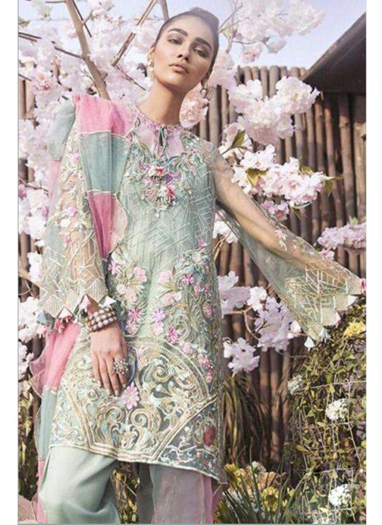 Green Net Embroiderd Desginer Pakistnai Suit 103 Colours 103A By Kilruba SC/018831
