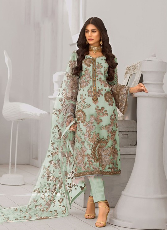 Green Georgette Embroiderd Party Wear Pakistnai Suit 106 Colours 106A By Kilruba SC/018834