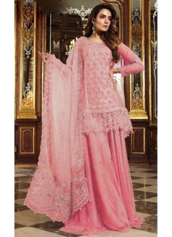 Pink Faux Georgette Embroiderd Wedding Wear Pakistnai Suit 12 New Colours 12Q By Kilruba SC/016418